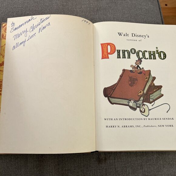 WALT DISNEY'S VERSION OF PINOCCHIO (1939) Abrams 1989 Printing Maurice Sendak - Picture 8 of 12